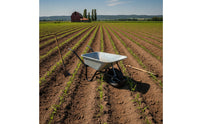 Wheelbarrow with Metal Tub Rubber Wheelbarrow Easy to Steer for Landscapers