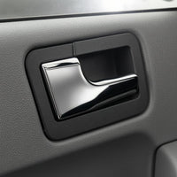 Chrome-Colored Front Interior Door Pull Handle Black Textured Recessed Door Handle Integrated Mounting Tab Car Part Rectangular