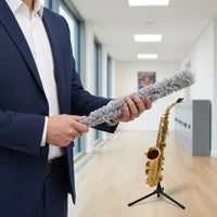 Saxophone Cleaning Brush Dense Fiber Tenor Sax Brush Ribbed Grip Saxophone Cleaning Swab for Saxophonists