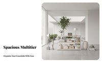 Multi-Tier Floor Shelf Large Capacity Shelving Single-Tier Space-Saving Exposed Design for Fromice Workers, Householders