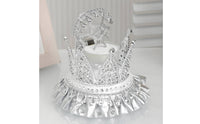 Crown-Shaped Band Box with Clear Lid Sparkling Band Box Lightweight Organizer Dust-Resistant for Proposals