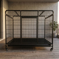 Metal Pet Cage Wheels Wheels Portable Pet Cage Square-Tube Frame