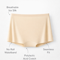 Women's Anti-Chafing Shorts with Ice Silk Cooling Material for Under Dresses and Skirts, Nylon Modesty Boy with Anti-Roll Design
