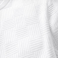 Men's Jacquard Knit Shirt Breathable Loose Fit Casual Summer Essential Wear Textured Crewneck T-Shirt for Sports, Gym