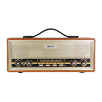Front Grille Retro Wooden Bluetooth Radio Speaker Control Knobs Portable Wooden Radio Speaker Push Buttons