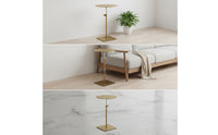 Adjustable Side Table Compact Side Table with Metal Base for Living Room