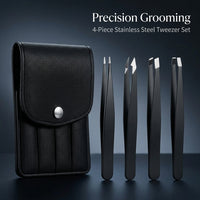 4 Stainless Steel Eyebrow Tweezers for Women Tweezer Set for Facial Removal, Shaping and Plucking Tools