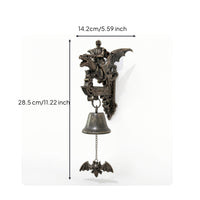 Antique-Style Wall Sign with Bell Ornate Decorative Wall Bell Rustic Decor Welcome for Patio