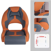 Padded Marine Seat with Cutout Rust-Resistant Boat Seat with Aluminum Hinges Long-Lasting Heavy Duty for Boaters, Anglers, Yachts