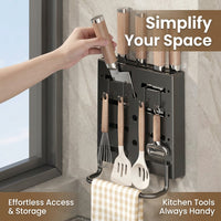Cutlery Organizer and Kitchen Utensil for Chefs, Multi-functional Wall Mounted or Countertop Rack with Chopstick Holder