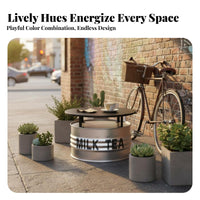Oil Drum Chair and Table utilitarian design Barrel Seating Creative these containerse sturdyDuty for Homeowners, pairs, Backyard
