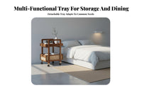 2-Tier Rolling Utility Cart Large Capacity 2-Tier Wheeled Trolley Removable Tray
