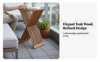 Folding Wooden Lounger Foldable Design Outdoor Furniture Space-Saving for Adults