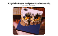 Tear-Removable Paper Sculpture Calendar Creative Gift 3D Papercraft Memo Pad Multi-Functional Dimensional Artwork Notepad for Fantasy Lovers, Students