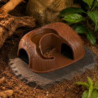 Reptile Food and Water 2 in 1 Two Entry Reptile Shelter Easy to Clean Hide Cave for Geckos, Reptiles