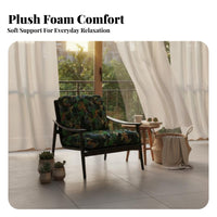 Striped Wooden Armchair Black and Light Stripes Striped Upholstered Armchair Retro Design Mid-Century Aestheticera Modern