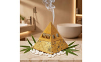 Egyptian Pyramid Box Gold Decorative Storage Box Stepped Resin for History Buffs, Collectors, Desk, Shelf, Bedside Table, Meditation Corner