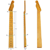 22-Fret TL Style DIY Electric Guitar Neck, 6-String Yellow Matte Maple