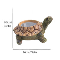 Resin Turtle Statue Planter Hand-Painted Garden Decor Unique Gift for Gardeners