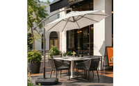 Offset Patio Umbrella with Weighted Base Heavy Duty Cantilever Patio Umbrella with Rolling Stand Waterproof for Homeowners, Backyard, Poolside, Garden