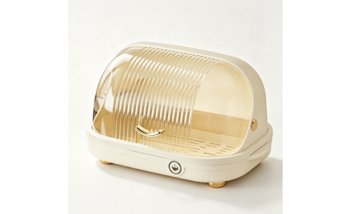 Nursing Bottle Storage Box with Cover Dust-Resistant Multifunctional Drainage Rack Ventilated Bottle Organizer with Dome Lid for Parents