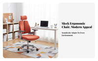 Adjustable Support High-Back Ergonomic Chair Padded Seat Split-Back Ergonomic Chair Reclining Function Office Furniture 135-Degree Recline for Telecommuting Workers, Students, Gamers, Study Room, Gaming Setup