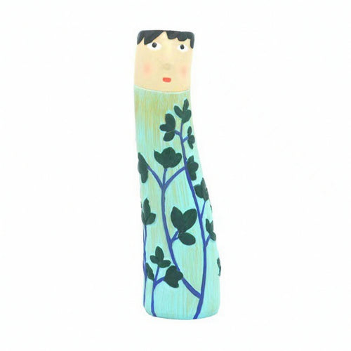 Pot with Face Sculptural Face Vase Unique for Tabletop