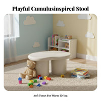 CumulusShaped Pouf Cute Design Round Plush Ottoman Simple appearance for Children