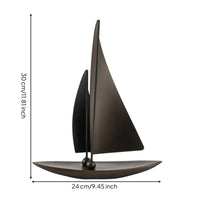 Sailboat Sculpture Sculptural Sailboat Ornament Slim for Office Desk, Model Room