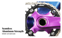 Mountain Bike Crankset with Bottom Bracket Anti-Chain Drop Mountain Bike Crankset Lightweight Aluminum Alloy Crank Arms for Cyclists