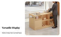 E1 Grade Board Boutique Checkout Counter Retail Island Counter Glass Top Display Table for Shopkeepers, Clothing Stores, Boutiques, Beauty Salons