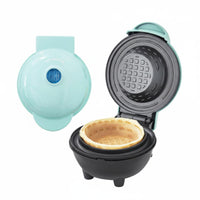 Multi-Functional Mini Waffle Bowl Creator Non-Stick Ice Cream Bowl Press Easy Cleanup Electric Fluted Cake Creator for Dessert, Party