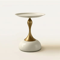 Compact Round Side Table Slim Sofa Side Table Rounded Edges Furniture Wobblestable for Bedroom