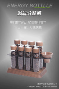 Light Luxury Coffee Bean Vertical Dispensing Bottle with Sealed Canister and Display Stand