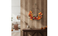 Wreath with Jute Twine Open-Frame Floral Hoop Wreath Indoor for Entryway, Mantel