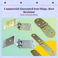 Sturdy Duty Galvanized Iron Hinge, Thickened Extended Flat Hinge, Commercial Cabinet Door, Weldable, Rust-Resistant, Furniture Hardware Accessory