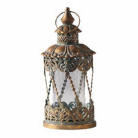 Decorative Candle Lantern Openwork Metal Home Decor Warm Luminous Effect