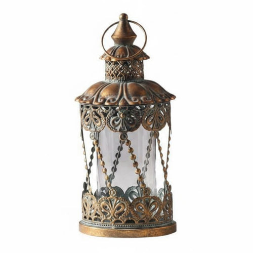 Decorative Candle Lantern Openwork Metal Home Decor Warm Luminous Effect