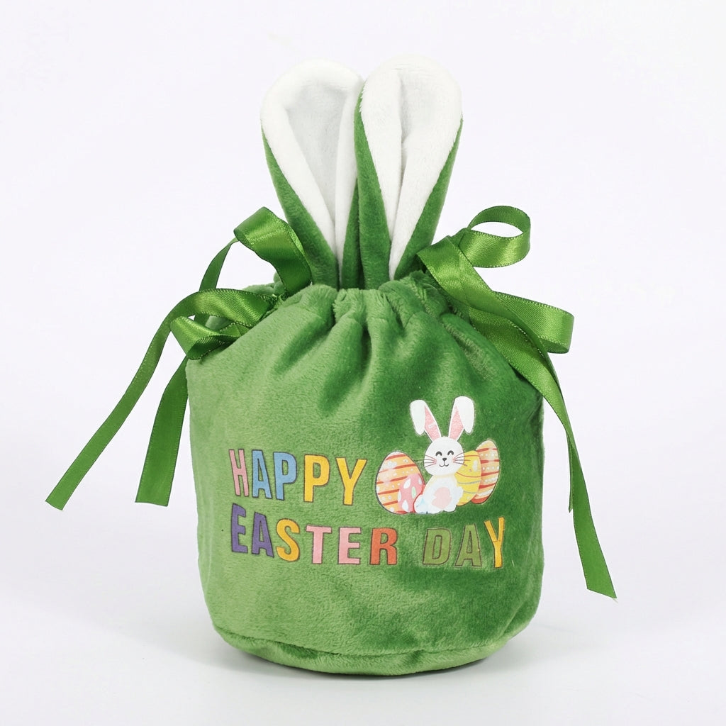 Easter Bunny Gift Bag, Reusable Easter Treat Pouch for Kids, Parents, Easter Egg Hunt, Holiday Celebration, Birthday Parties