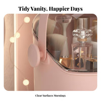 Vanity organizer with Drawers particle-resistantproof Cosmetic Display Case Clear View Lid