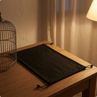 Black Bird Enclosure Cover Flat Rectangular Drawstring Bird Enclosure Cover