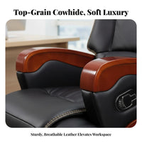Electric Reclining Task Chair with Footrest Highspine Design Office Furniture 360-Degree rotate robustDuty Construction