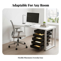 2-Tier Trolley with Drawer Space-Saving Mobile Furniture Easy Assembly