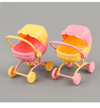 Miniature Dollhouse Accessories Set with Toy Stroller and Dining Table