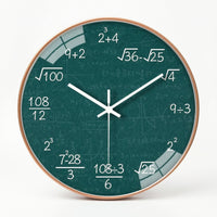 Math Wall Clock Quartz Science Wall Clock Non-Ticking for Teachers