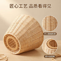 Handwoven Paper Rope and Bamboo Lampshade, Bohemian Style