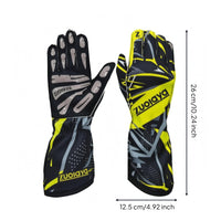 Full Finger Karting Gloves Extended Cuffs Karting Gloves Outer Seam Silicone Grip