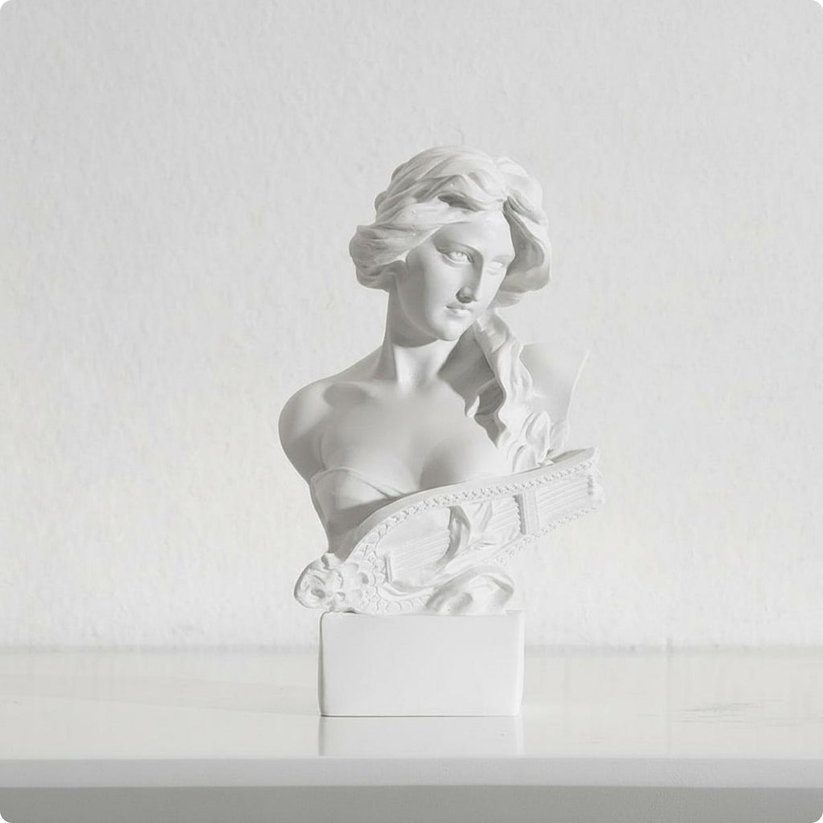 Female Bust Sculpture Detailed Features Classical Design Bust Statue Elegant