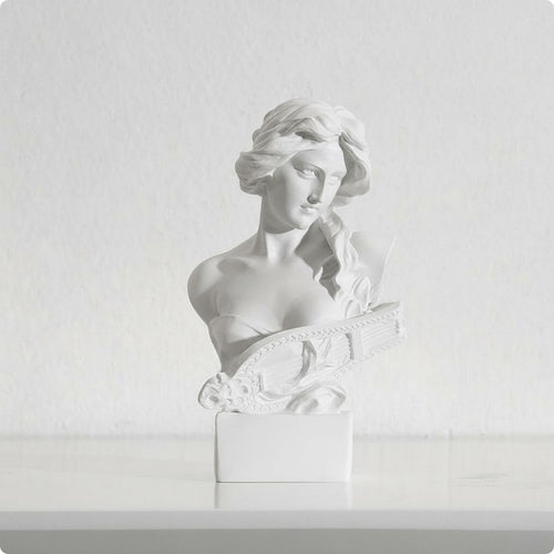 Female Bust Sculpture Detailed Features Classical Design Bust Statue Elegant