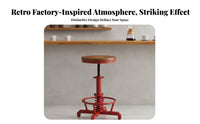 Factory-Inspired coil Stool Adjustable Height Bar Chair Vintage design for Homeowners
